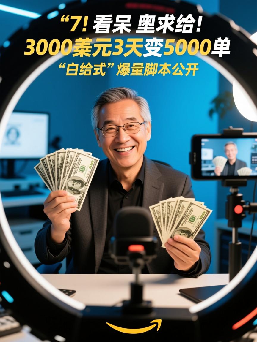 老外看呆！3000美元3天变5000单，亚马逊直播广告‘白给式’爆量脚本公开