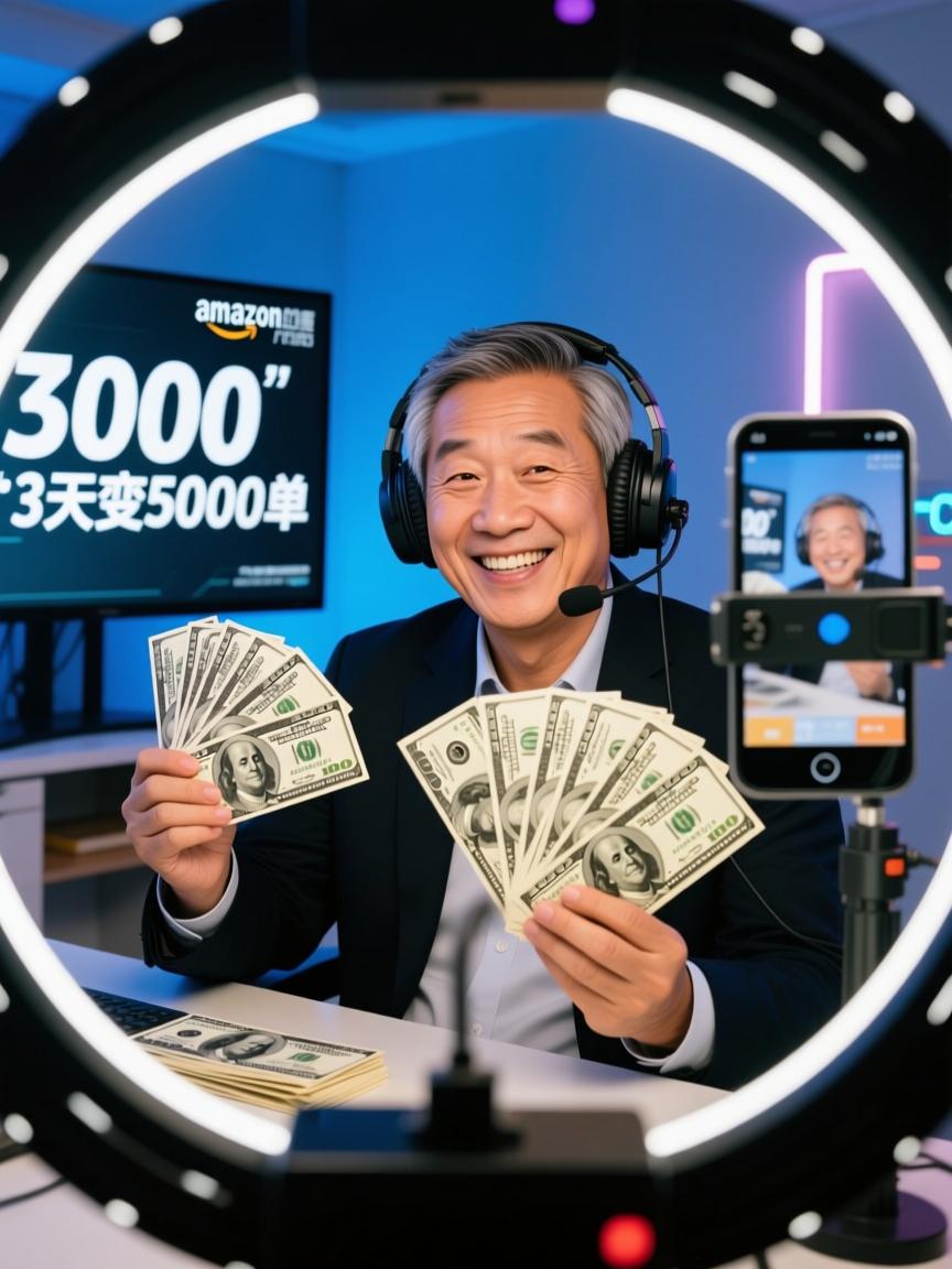 老外看呆!3000美元3天变5000单,亚马逊直播广告‘白给式’爆量脚本公开