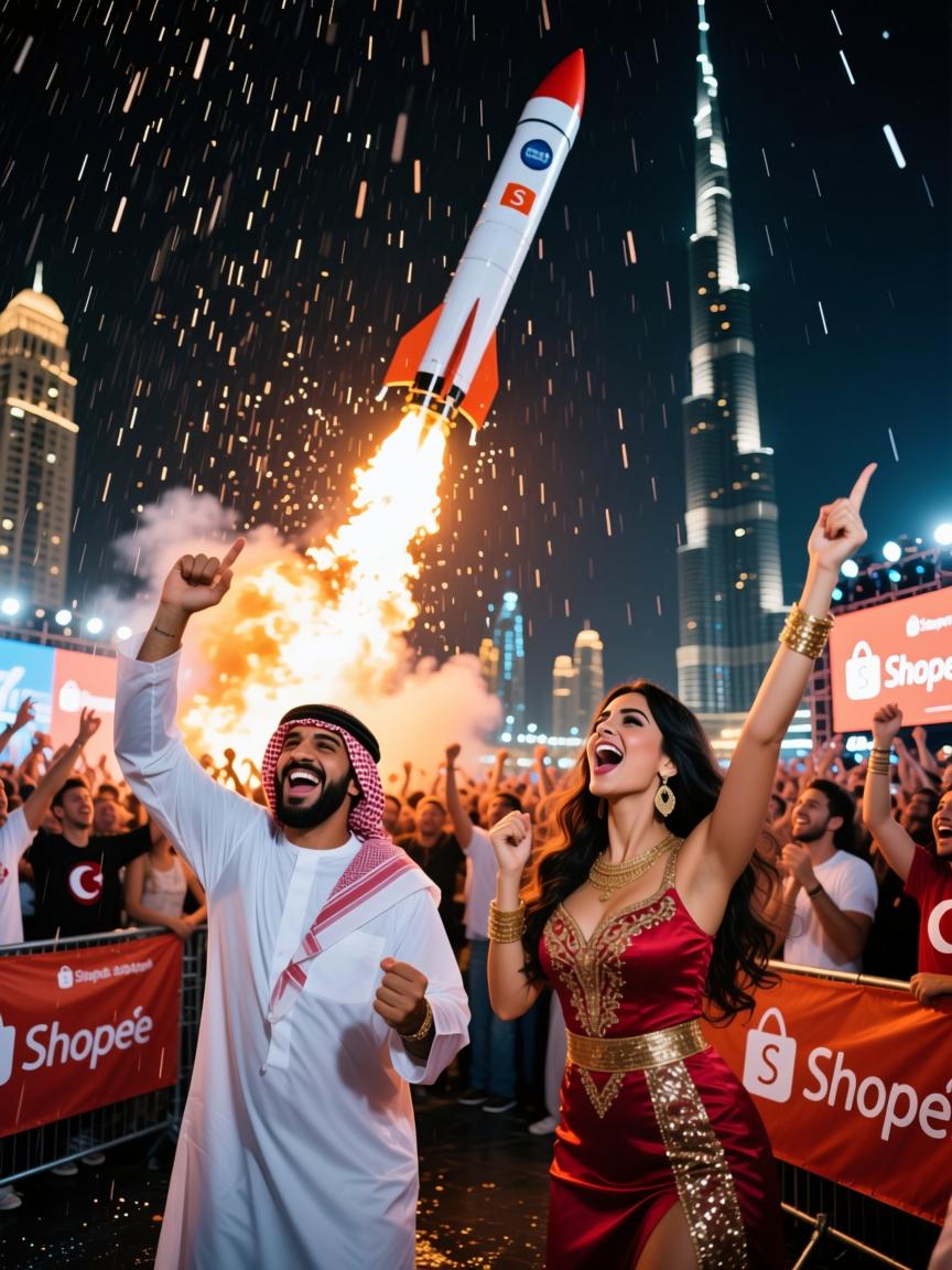 迪拜夜播爆火，沙特小哥火箭雨、土耳其小姐姐哈比比尖叫，Shopee专线中东粉丝大乱斗
