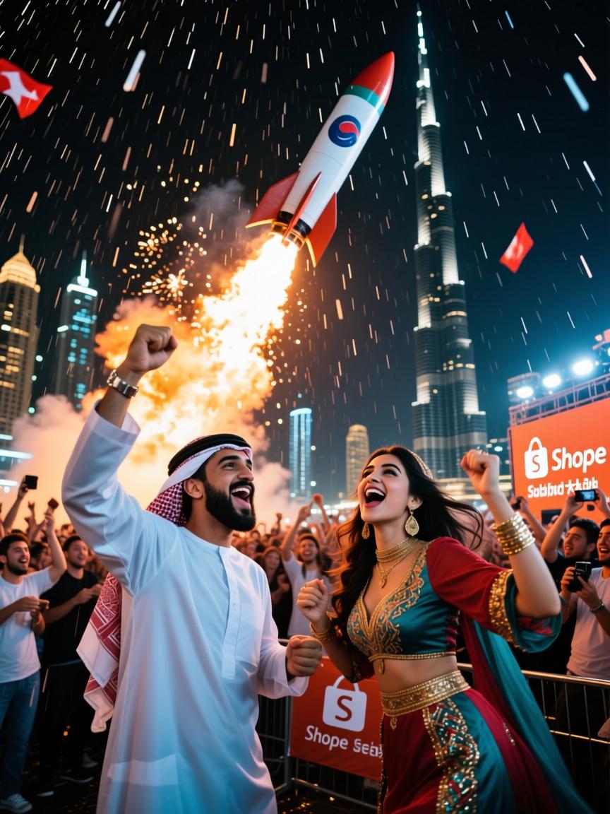 迪拜夜播爆火,沙特小哥火箭雨、土耳其小姐姐哈比比尖叫,Shopee专线中东粉丝大乱斗