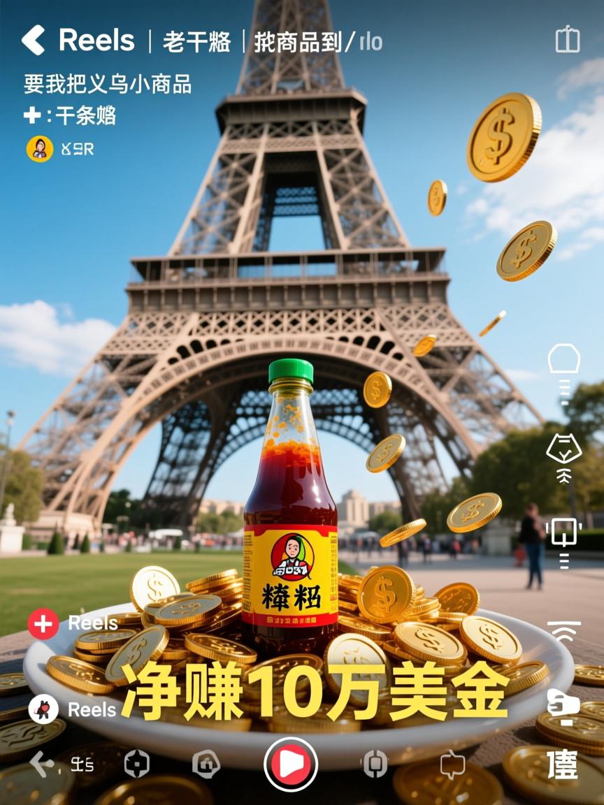 3条Reels+老干妈，我把义乌小商品炸到巴黎铁塔下净赚10万美金