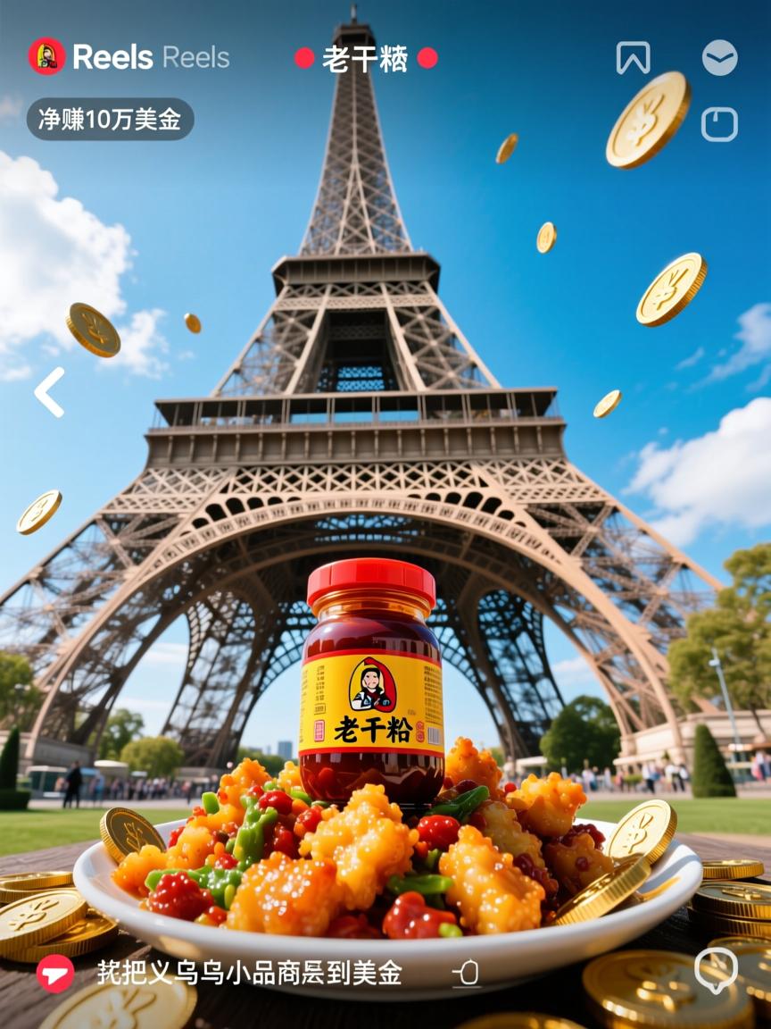 3条Reels+老干妈,我把义乌小商品炸到巴黎铁塔下净赚10万美金