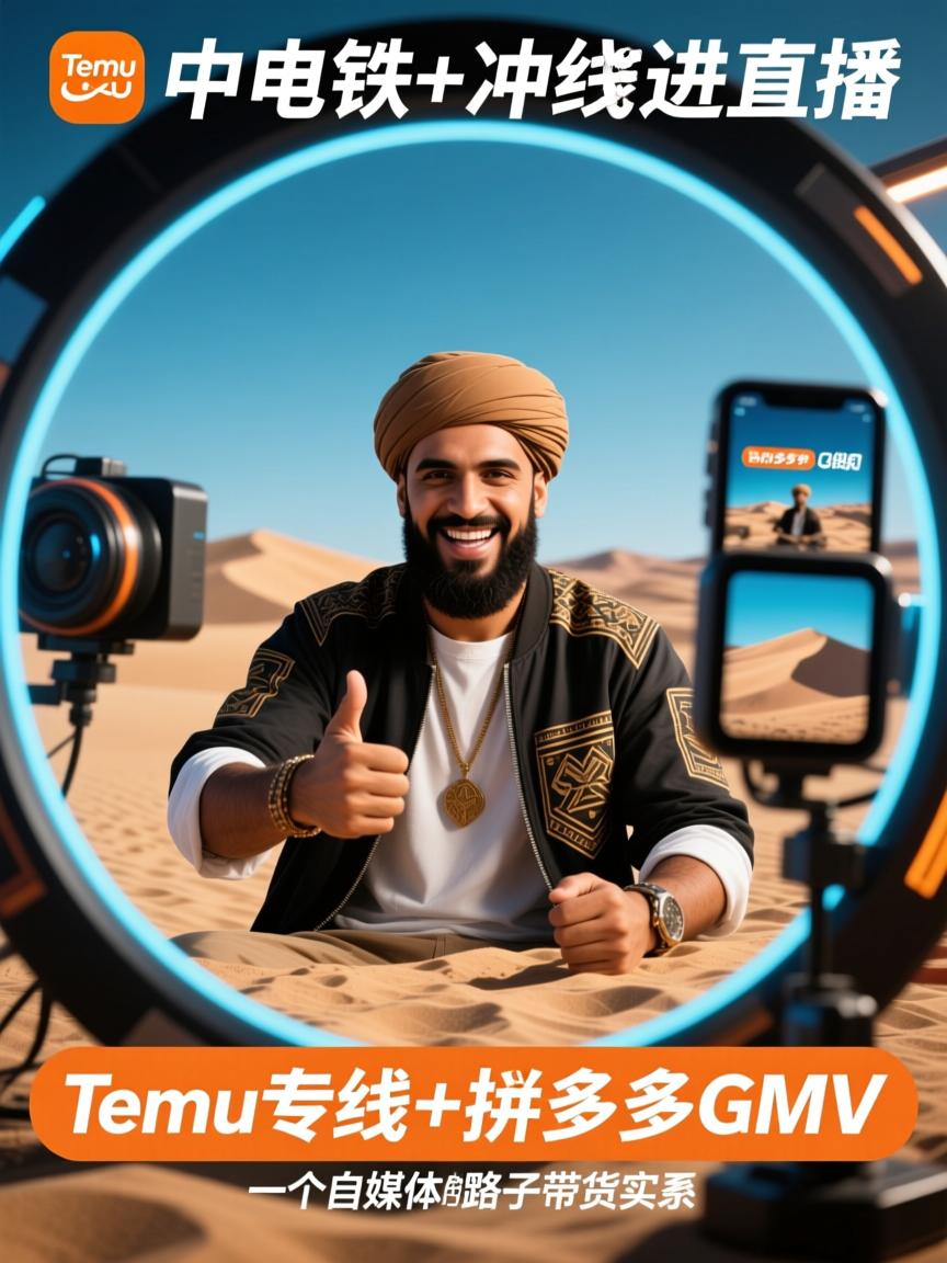 中东老铁冲沙进直播间,Temu专线+拼多多GMV,一个自媒体人的野路子带货实录