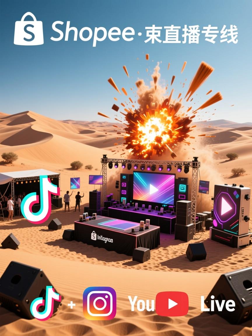 把沙漠刷成弹幕,Shopee中东直播专线沙丘蹦迪局引爆TikTok、Instagram、YouTube Live
