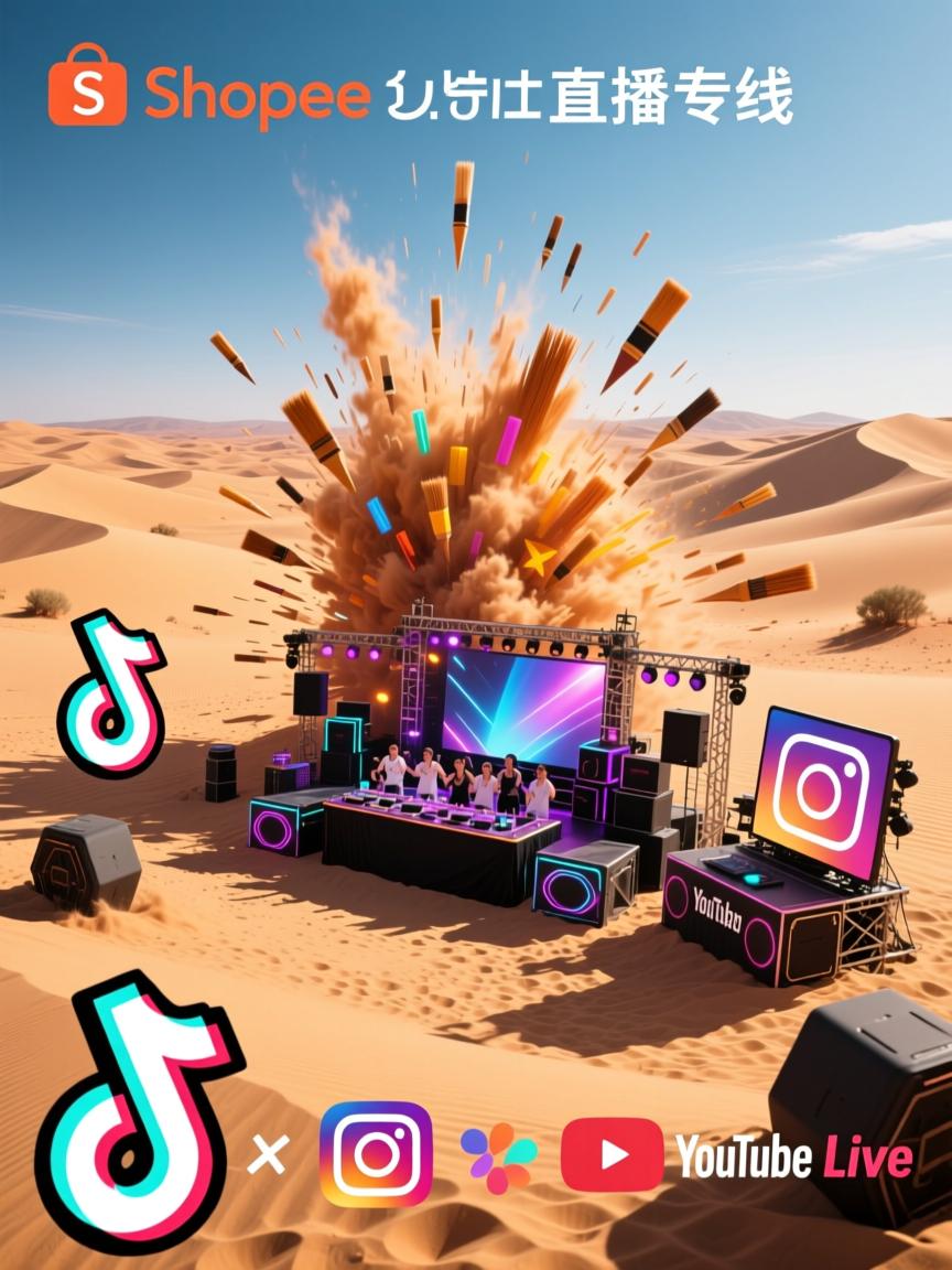 把沙漠刷成弹幕,Shopee中东直播专线沙丘蹦迪局引爆TikTok、Instagram、YouTube Live