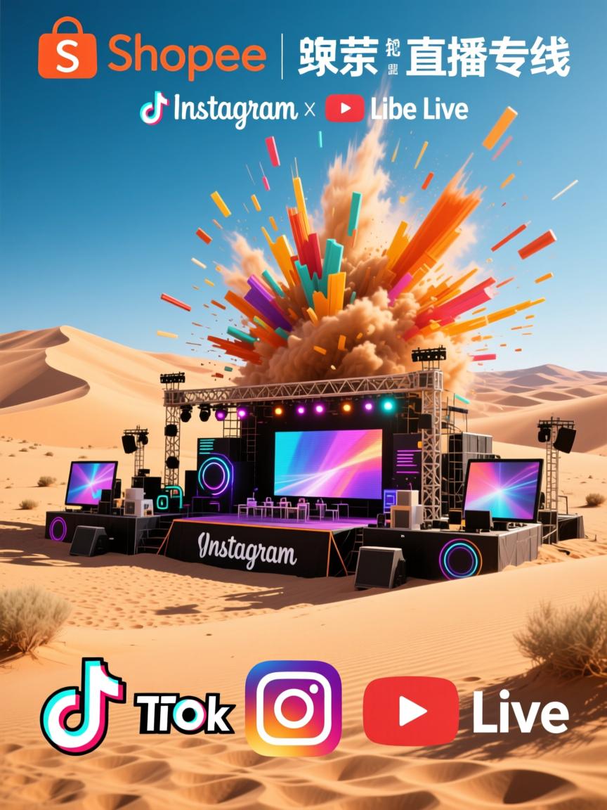 把沙漠刷成弹幕,Shopee中东直播专线沙丘蹦迪局引爆TikTok、Instagram、YouTube Live