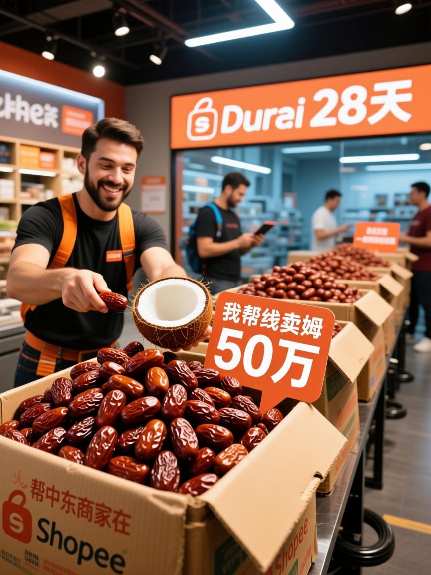 迪拜直播间28天，一条专线三吨椰枣，我帮中东商家在Shopee卖出50万迪拉姆