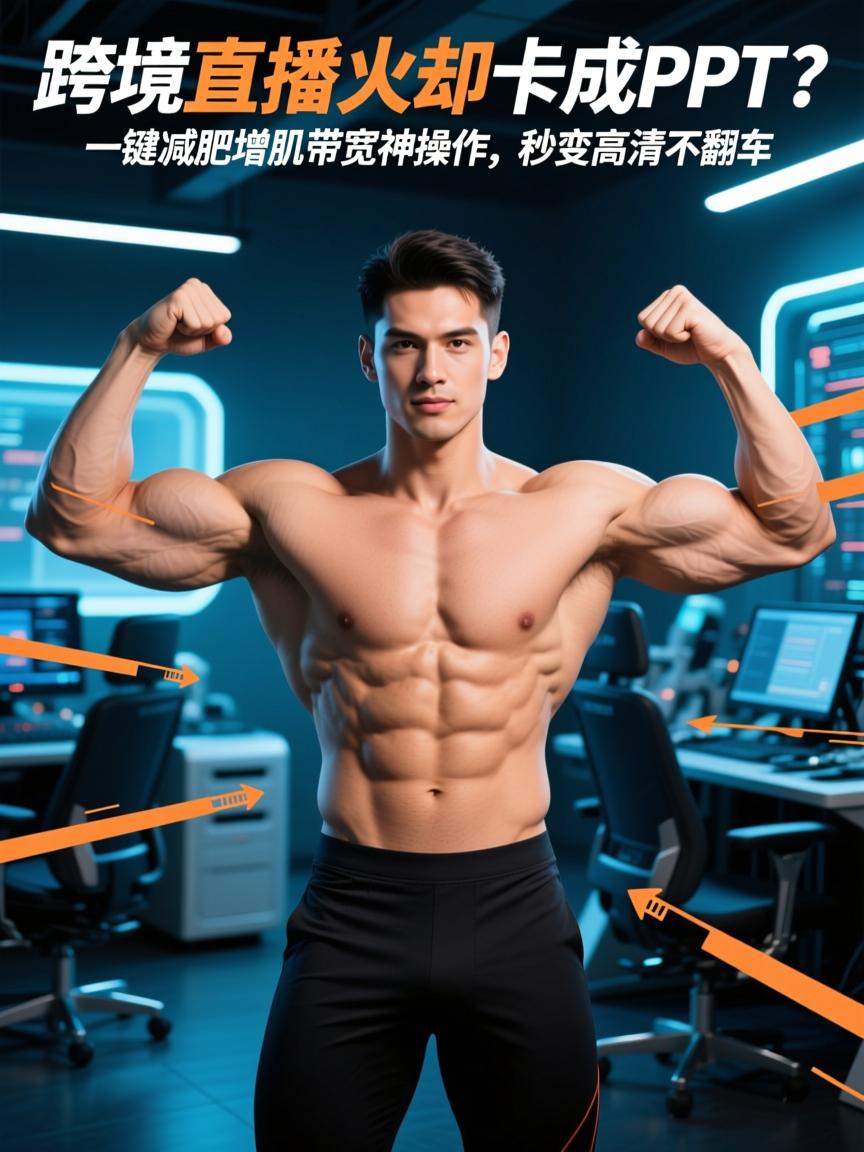 跨境直播爆火却卡成PPT?一键减肥增肌带宽神操作,秒变高清不翻车