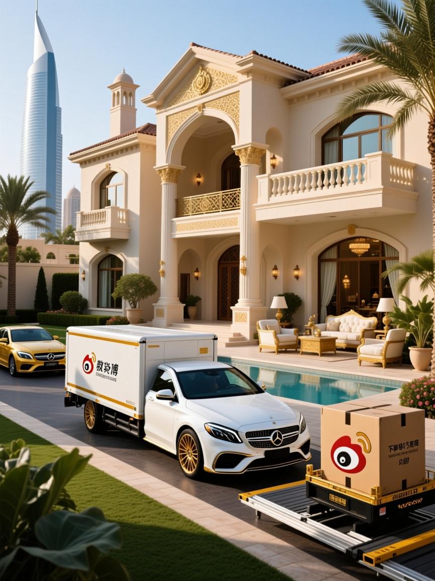 中东土豪微博下单义乌货,专线直送迪拜别墅