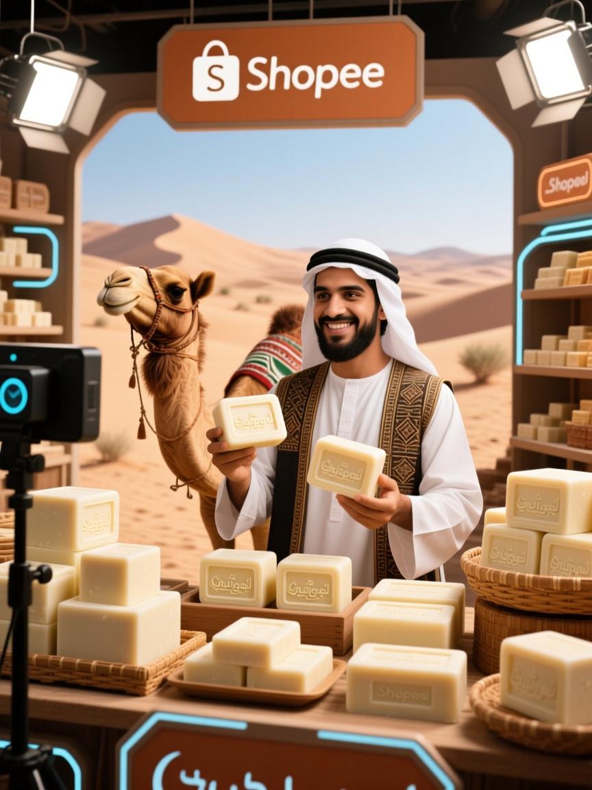 骆驼奶皂在沙漠直播间卖疯了！Shopee利雅得专线揭秘中东爆单密码