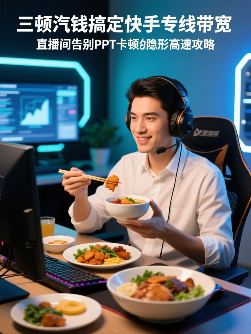 三顿饭钱搞定快手专线带宽,直播间告别PPT卡顿的隐形高速攻略