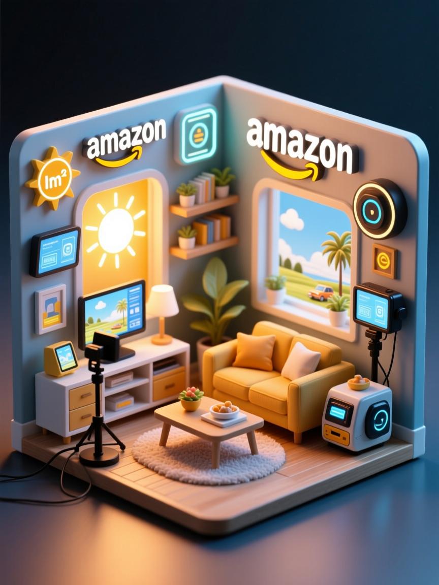 1㎡造梦,加州阳光亚马逊直播间,小布景炸出高转化