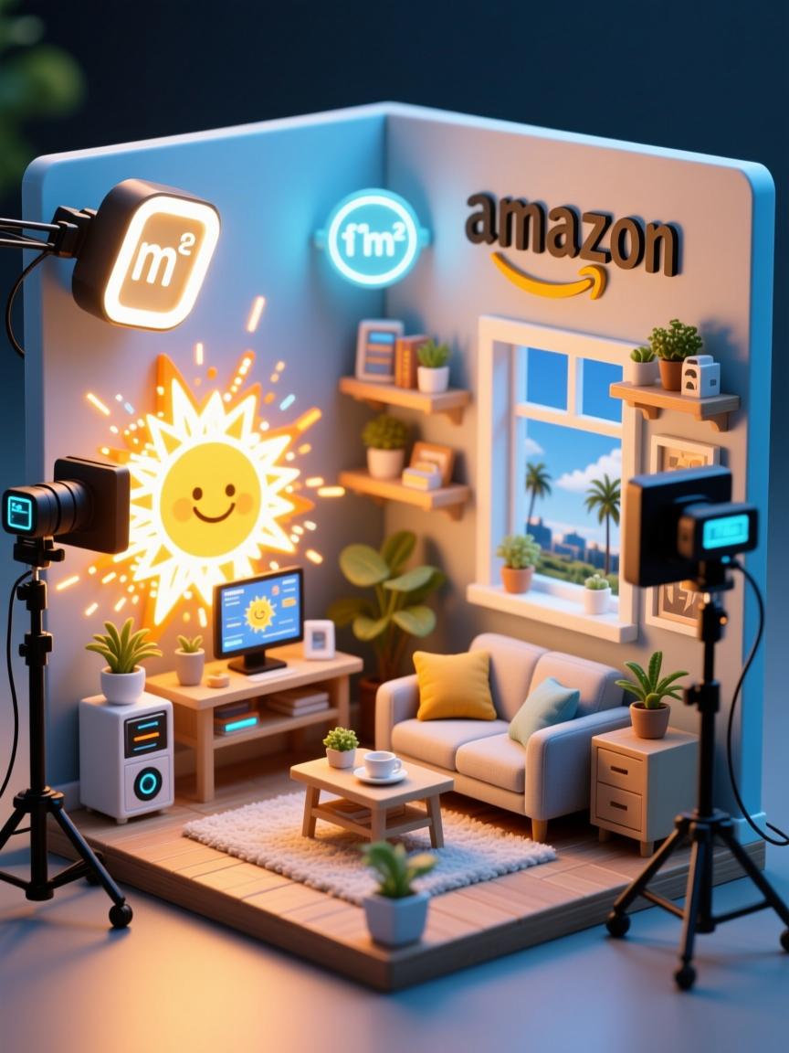 1㎡造梦,加州阳光亚马逊直播间,小布景炸出高转化