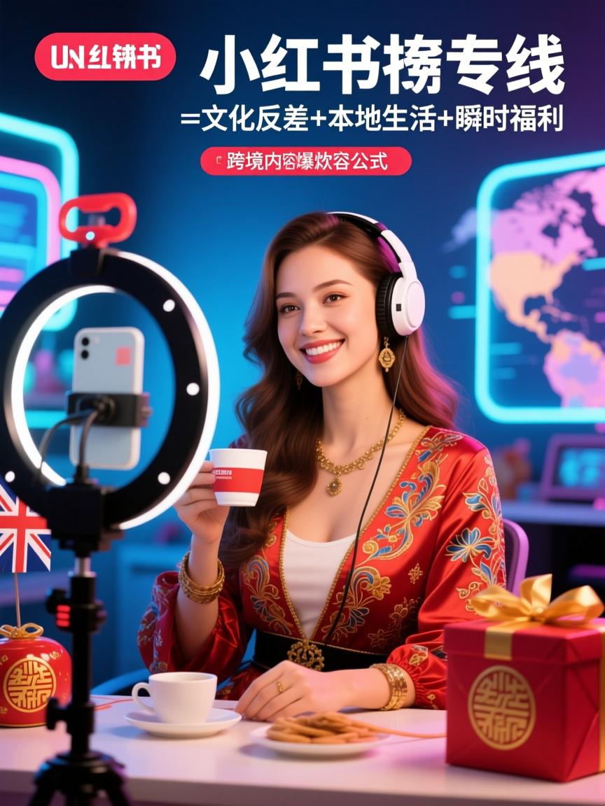 欧美小红书直播专线,跨境内容爆款公式=文化反差+本地生活+瞬时福利