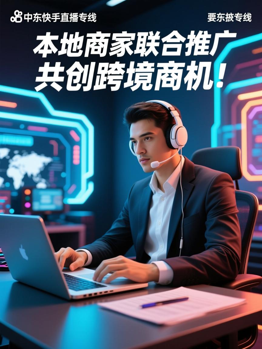 中东快手直播专线与本地商家联合推广，共创跨境商机！