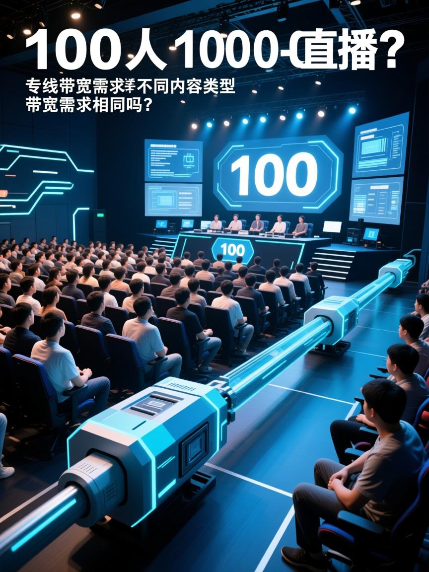 100人与10000人直播的专线带宽需求差异，不同直播内容类型带宽需求相同吗？