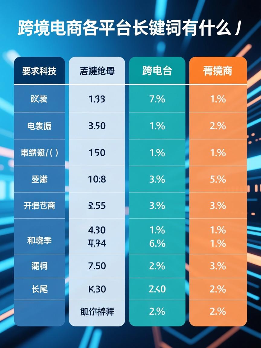 跨境电商各平台对比表格的相关长尾关键词有什么